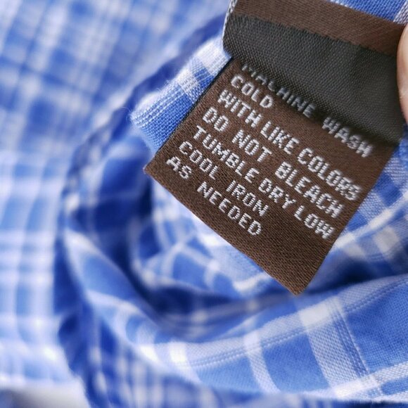 J. McLaughlin Women’s Blue Plaid Cotton Spandex Plaid Button Down Shirt SMALL - Picture 5 of 5